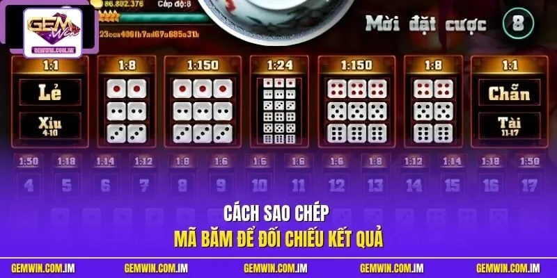 Cách sao chép mã băm để đối chiếu kết quả