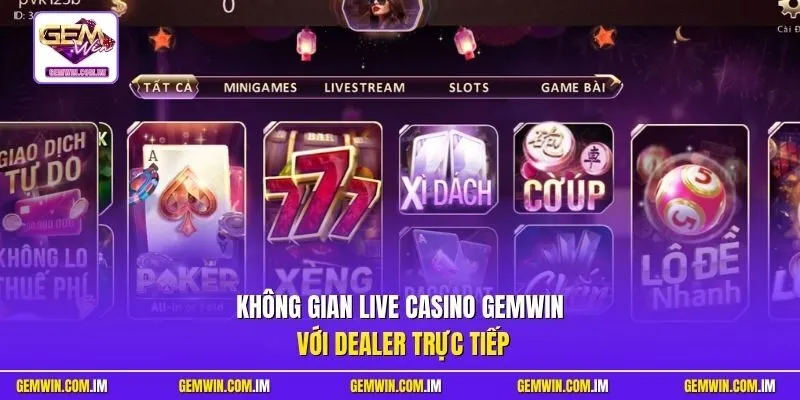 Không gian Live Casino Gemwin với dealer trực tiếp